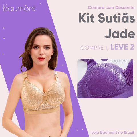 Kit 2 Sutiãs Jade com 4 Fechos e Alças Reguláveis (Frete Grátis) - Loja Baumont