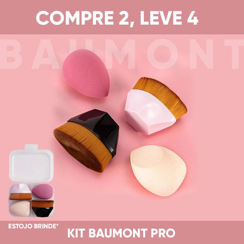 KIT PROMOCIONAL - 2 Pincéis Baumont Pro + 2 Esponjas de BRINDE - - Loja Baumont